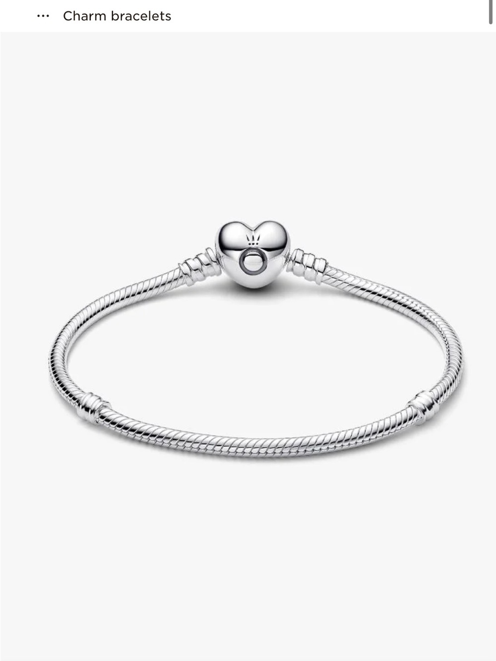 Pandora Sterling Silver Heart Clasp Charm Bracelet - Silver